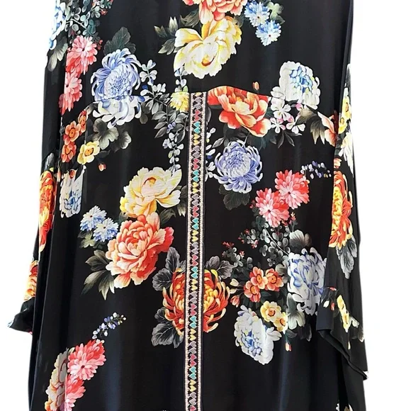 Johnny Was Gorgeous Black Floral Kimono - Picture 5 of 10